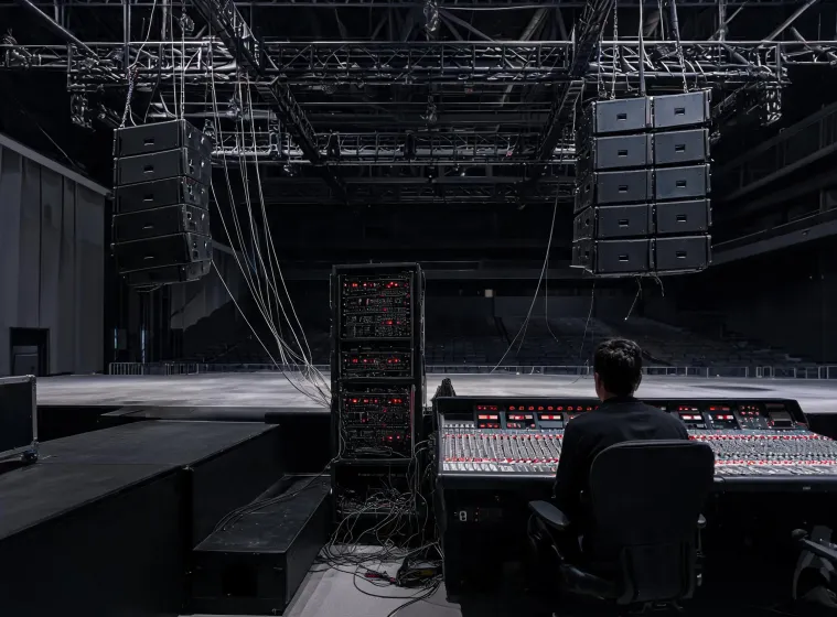 Bose Professional networked audio system in a performance venue